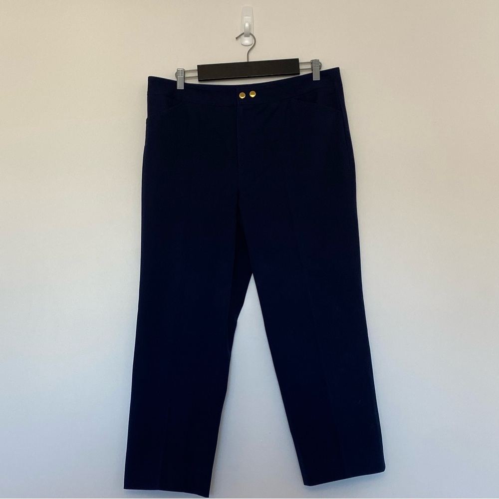 Ralph Lauren Women’s Navy Blue Dress Pants, Size 16, Cotton Blend, Classic, Chic